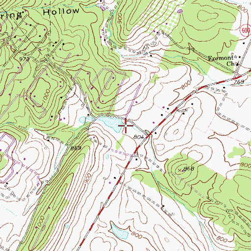 Topographic Map of Swan Lake, VA