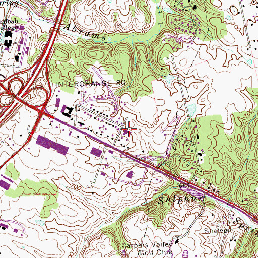 Topographic Map of College Park Church of Christ, VA