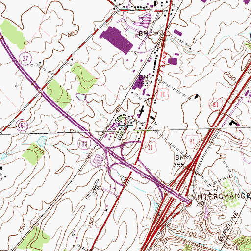 Topographic Map of Echo Village, VA