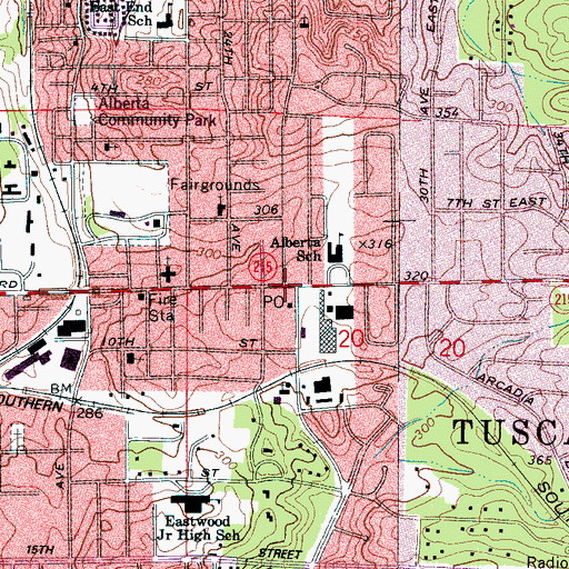 Topographic Map of Tuscaloosa Life Church, AL