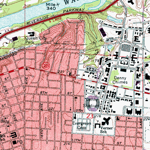 Topographic Map of University Town Center Shopping Center, AL