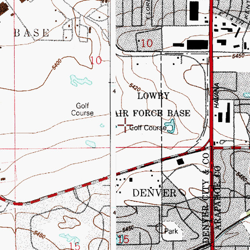 Topographic Map of CommonGround Golf Course, CO