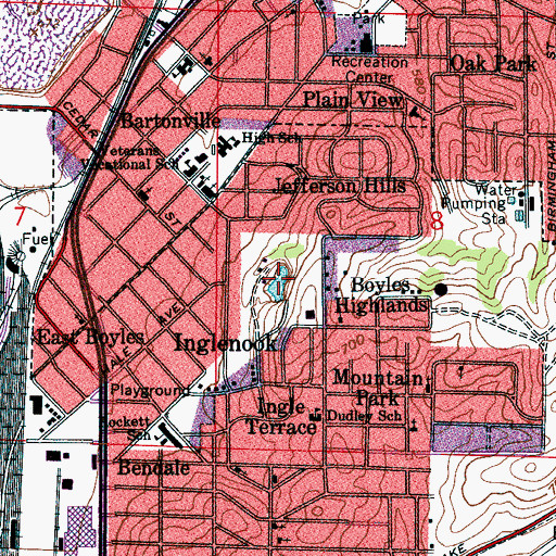 Topographic Map of Spencer Quarry, AL