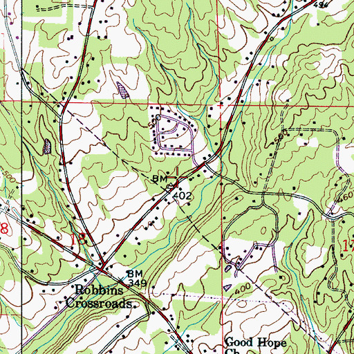 Topographic Map of Victor School (historical), AL