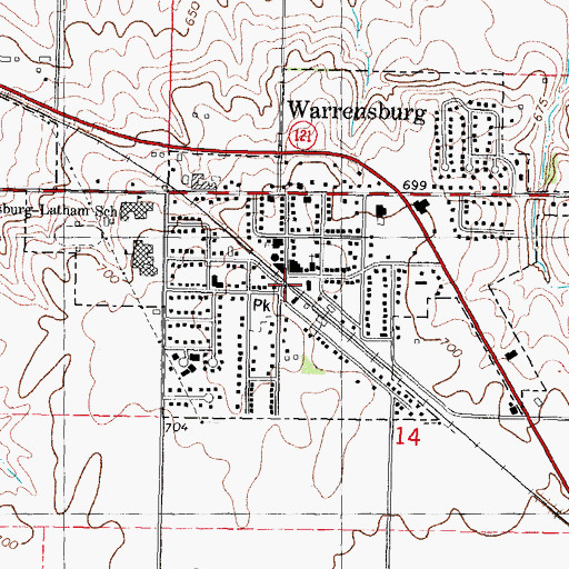 Topographic Map of Barclay Public Library, IL
