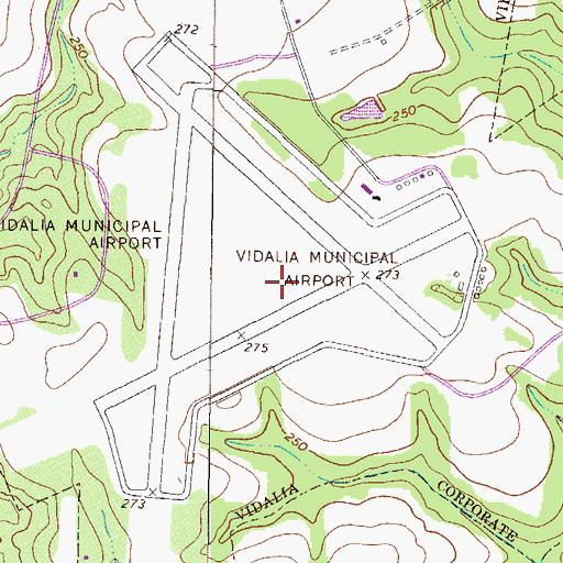 Topographic Map of Vidalia Army Air Field (historical), GA