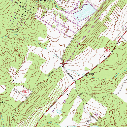 Topographic Map of Cherry Grove School (historical), VA
