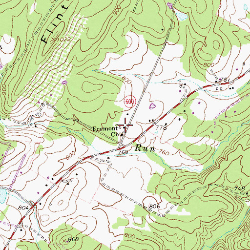 Topographic Map of Fremont School (historical), VA