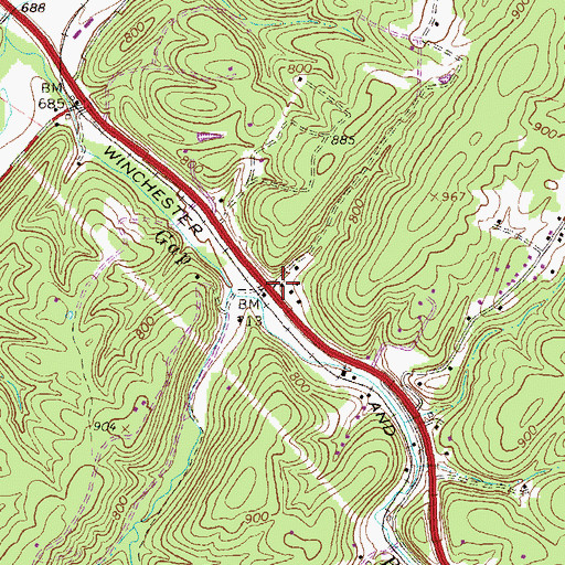 Topographic Map of Gap School (historical), VA