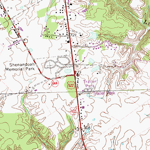 Topographic Map of Parkins School (historical), VA