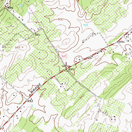 Topographic Map of Paxton School (historical), VA