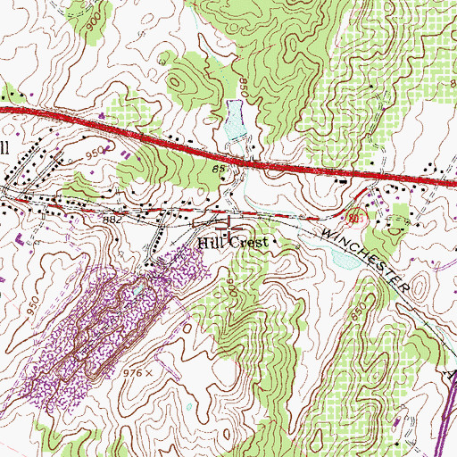 Topographic Map of Linden Building, VA