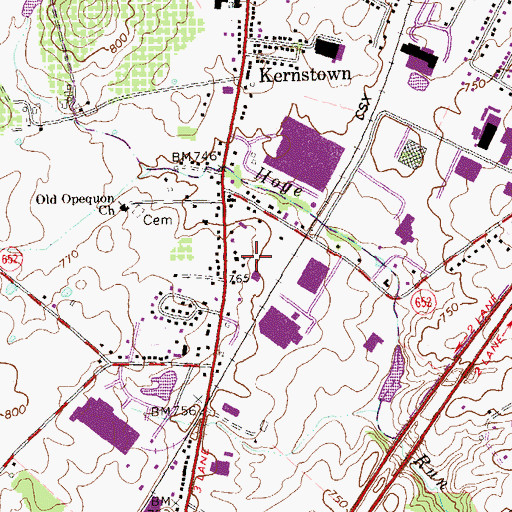 Topographic Map of Kernstown United Methodist Church, VA