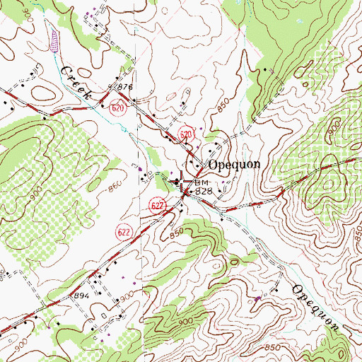 Topographic Map of Second Opequon Presbyterian Church, VA