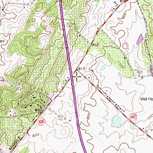 Topographic Map of Fellowship Bible Church, VA