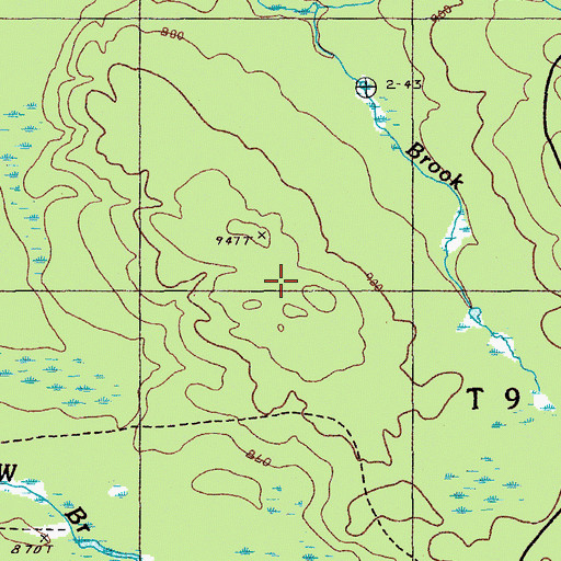 Topographic Map of T9 R3 WELS, ME