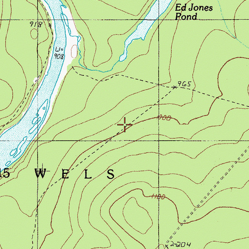 Topographic Map of T12 R15 WELS, ME