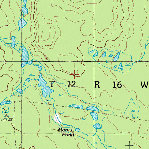 Topographic Map of T12 R16 WELS, ME