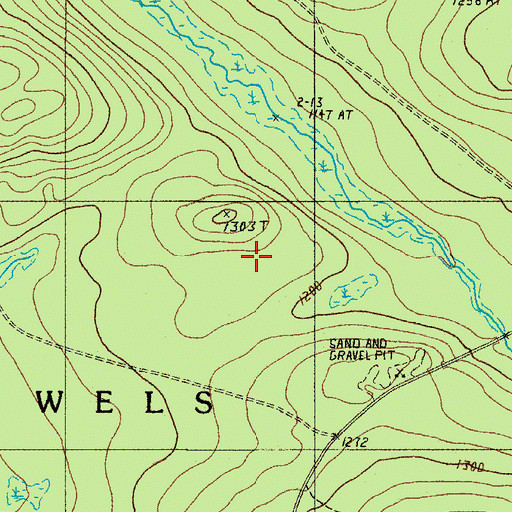 Topographic Map of T13 R11 WELS, ME