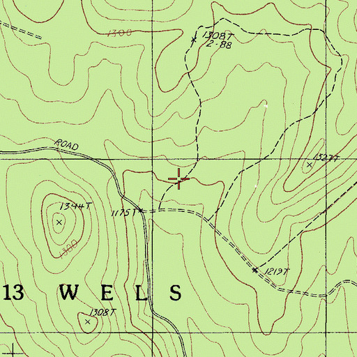 Topographic Map of T13 R13 WELS, ME