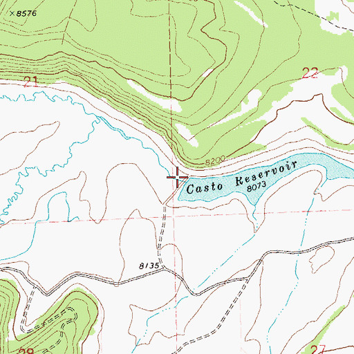 Topographic Map of Casto Dam, CO