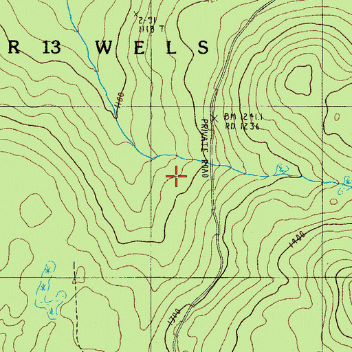 Topographic Map of T14 R13 WELS, ME
