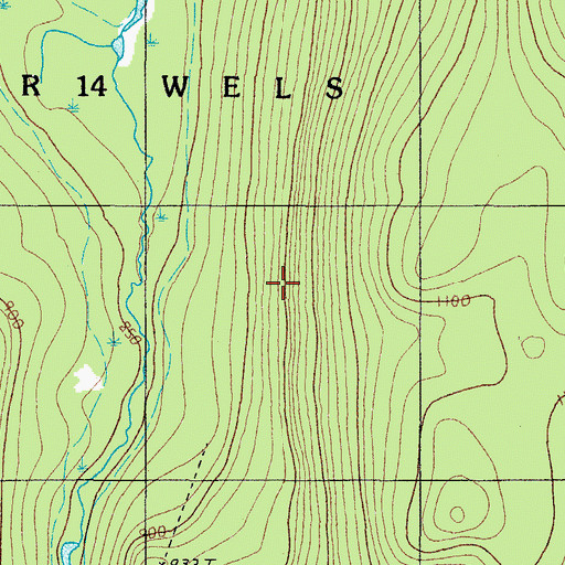 Topographic Map of T14 R14 WELS, ME