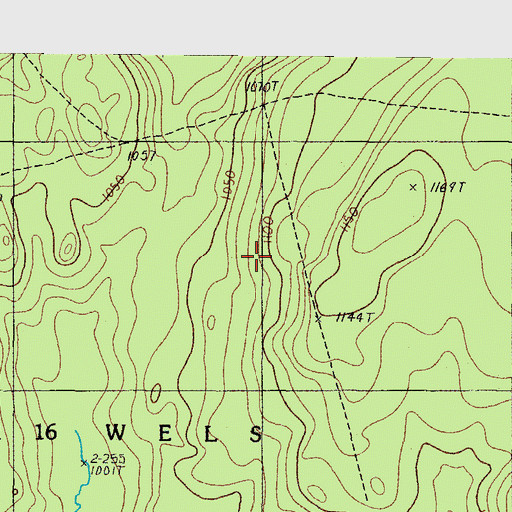 Topographic Map of T14 R16 WELS, ME
