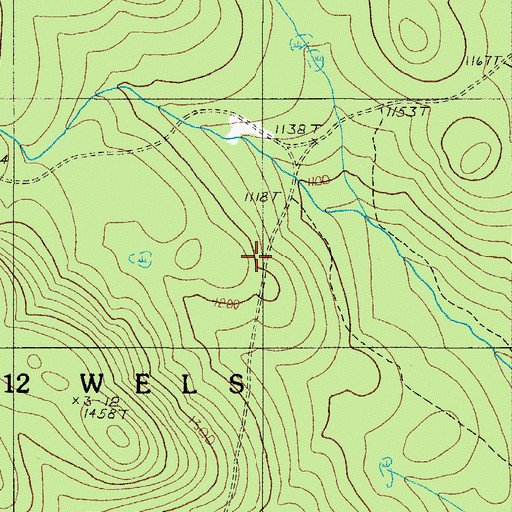 Topographic Map of T15 R12 WELS, ME