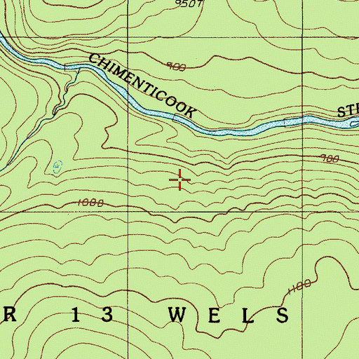 Topographic Map of T16 R13 WELS, ME