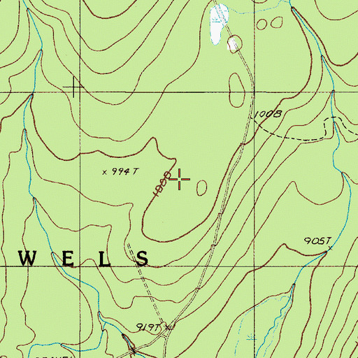 Topographic Map of T19 R12 WELS, ME