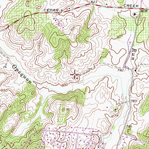 Topographic Map of Long Meadows Building, VA