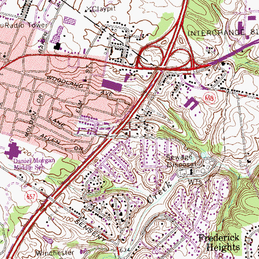 Topographic Map of Saint Pauls on the Hill Episcopal Church, VA
