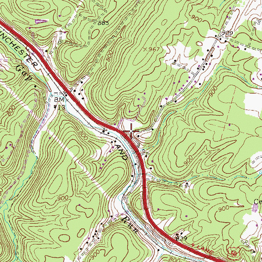 Topographic Map of Full Gospel Church (historical), VA