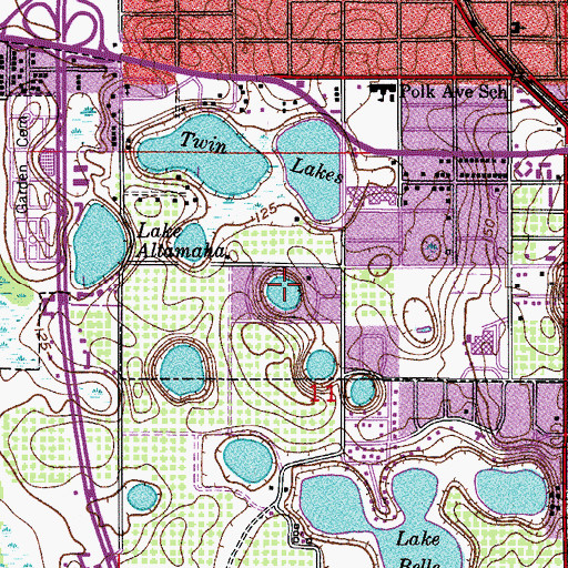 Topographic Map of Lake Warren, FL