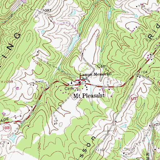 Topographic Map of Lamps School (historical), VA