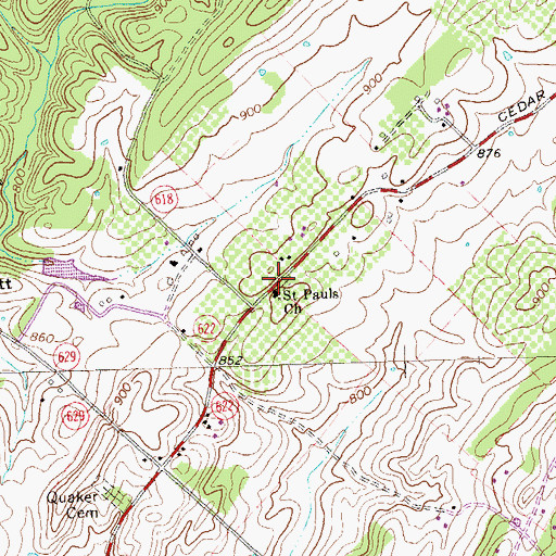 Topographic Map of Mount Airy School (historical), VA