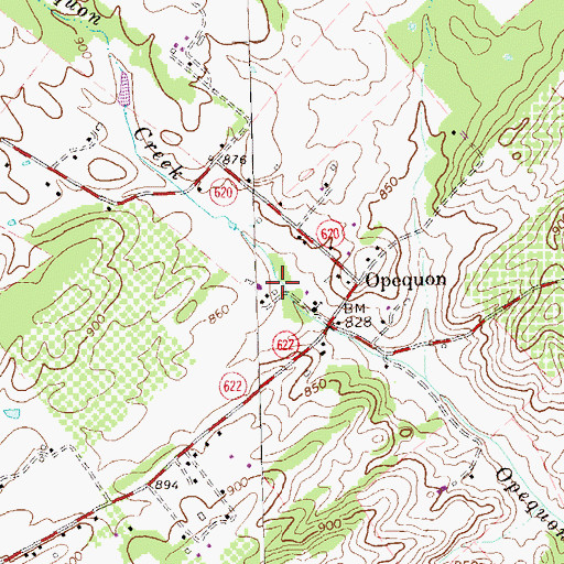 Topographic Map of Opequon School (historical), VA