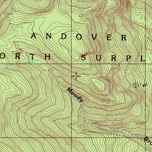 Topographic Map of Andover North Surplus Township, ME