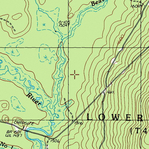 Topographic Map of Lower Cupsuptic Township, ME