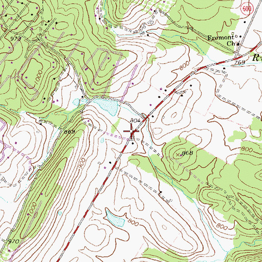 Topographic Map of Rosenberger, VA