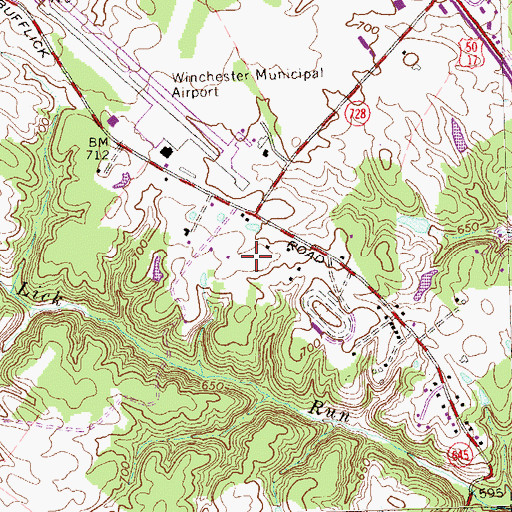 Topographic Map of Airport Industrial Park, VA