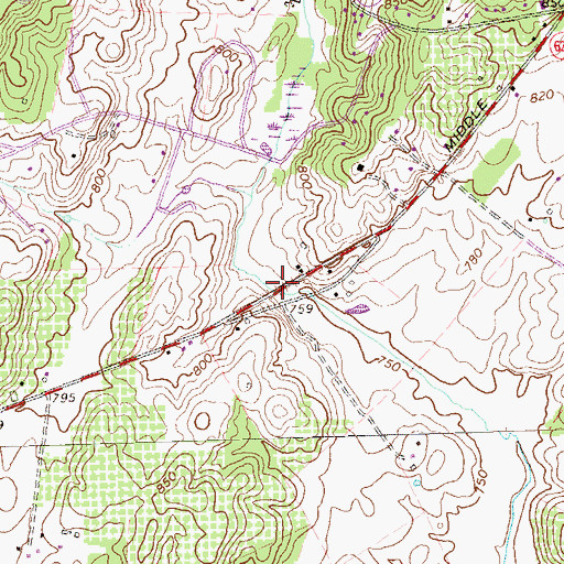 Topographic Map of Hucks Mill (historical), VA