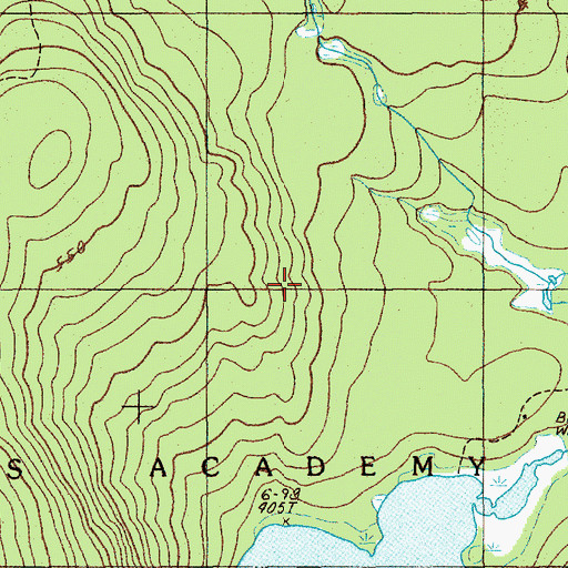 Topographic Map of Hopkins Academy Grant Township, ME