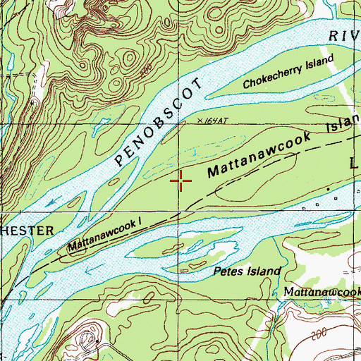 Topographic Map of Penobscot Island Indian Reservation, ME