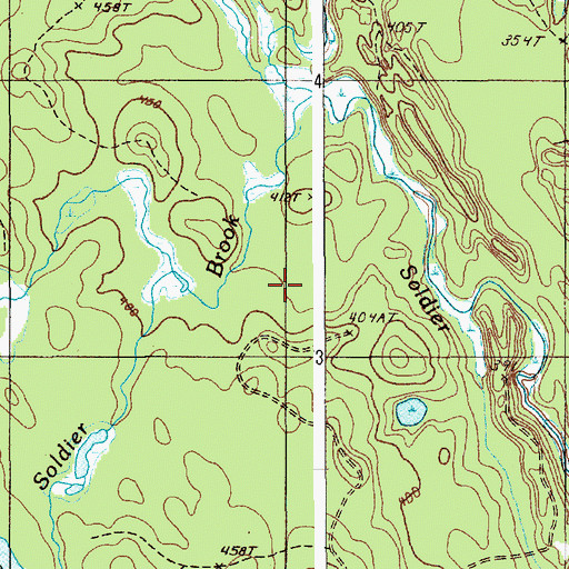 Topographic Map of Soldiertown Township T2 R7 WELS, ME