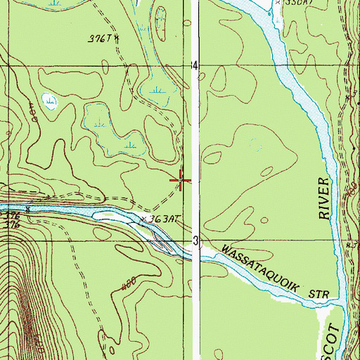 Topographic Map of T3 R7 WELS, ME