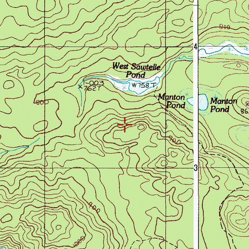 Topographic Map of T7 R8 WELS, ME