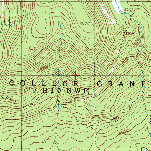Topographic Map of Bowdoin College Grant East Township, ME