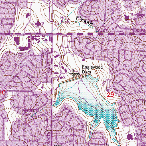 Topographic Map of Englewood Reservoir, CO